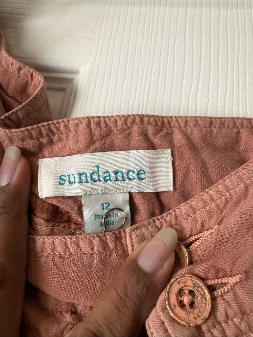Sundance Dusty Rose Eyelet Cropped Pants - Picture 4 of 6